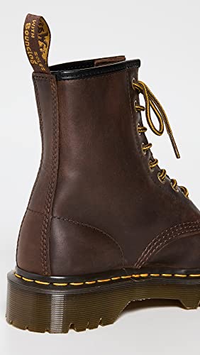 Dr Martens حذاء دكتور مارتنز يونيكس 1460 بيكس جلد كريزي هورس 8 عيون، بني داكن، 10 أمريكي نساء - Image 3