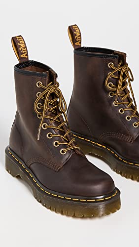 Dr Martens حذاء دكتور مارتنز يونيكس 1460 بيكس جلد كريزي هورس 8 عيون، بني داكن، 10 أمريكي نساء - Image 4