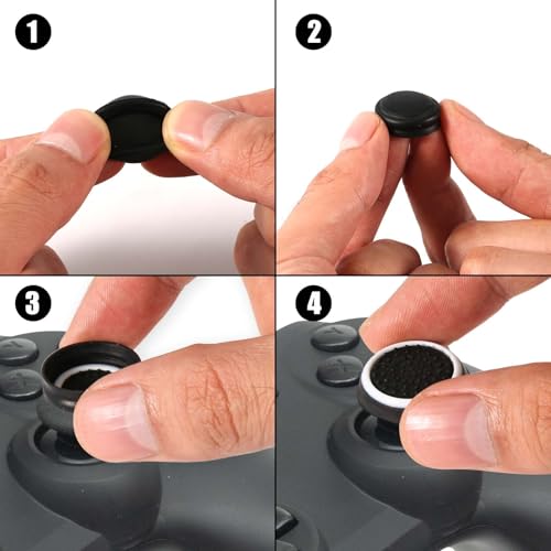 PEUTIER 4pcs Thumb Grips, Full Protection Anti-Slip Anti-Scratch Anti-Fingerprint Protective Cover Thumb Joystick Cap Compatible with PS5 PS4 Xbox Series X/S Xbox One Switch Pro Controller - Image 4