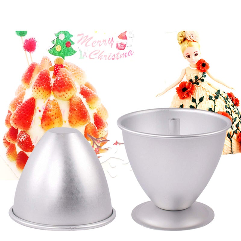 FETESUR Princess Dress Doll Cake Pan Aluminum Alloy Skirt Cake Baking Pan for Birthday and Anniversary (8 inch) - Image 3