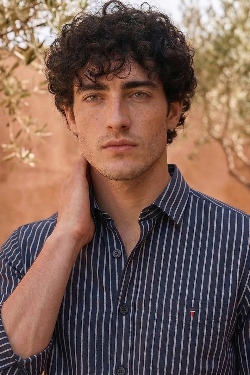 LOUIS PHILIPPE قميص لويس فيليب للرجال من القطن مخطط بقصة ضيقة (LYSFCSLBL01793_أزرق، 42) - Image 3