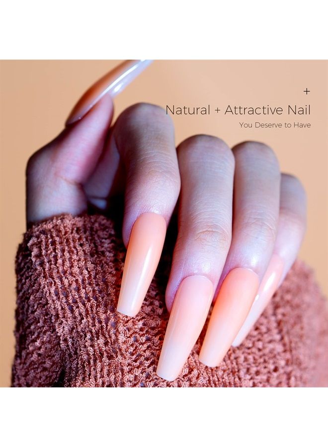 BURANO 5 in 1 Builder Base Gel 0.5 oz, Builder Gel for Nails Hard Gel Nail Extension Quick Building Gel, Builder Gel in a Bottle for Nail Pro & Beginner (PeachNude) - Image 2