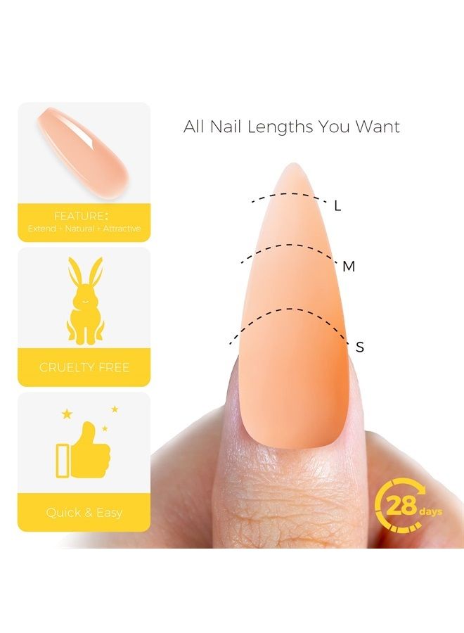 BURANO 5 in 1 Builder Base Gel 0.5 oz, Builder Gel for Nails Hard Gel Nail Extension Quick Building Gel, Builder Gel in a Bottle for Nail Pro & Beginner (PeachNude) - Image 4