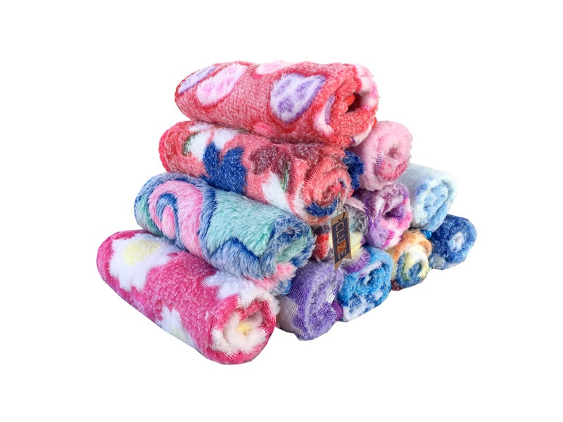 CLUZE Microfiber Face Towel/Handkerchief/Rumal - 400 GSM/Extra Soft and Super Absorbent for Women's, Kids and Newborn Baby - Set of 12 (Multicolor) (25 x25 CM) - Image 2