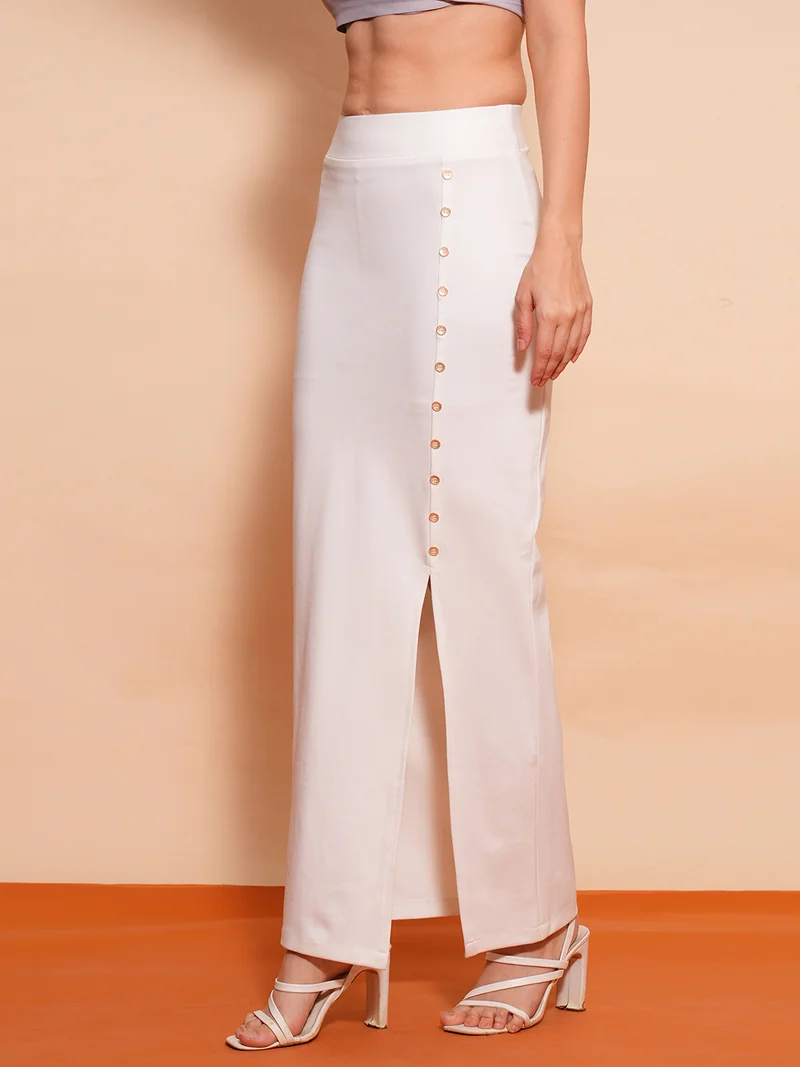 جلو باص Globus Women Button Detailing Stretchable Pencil Maxi Skirt