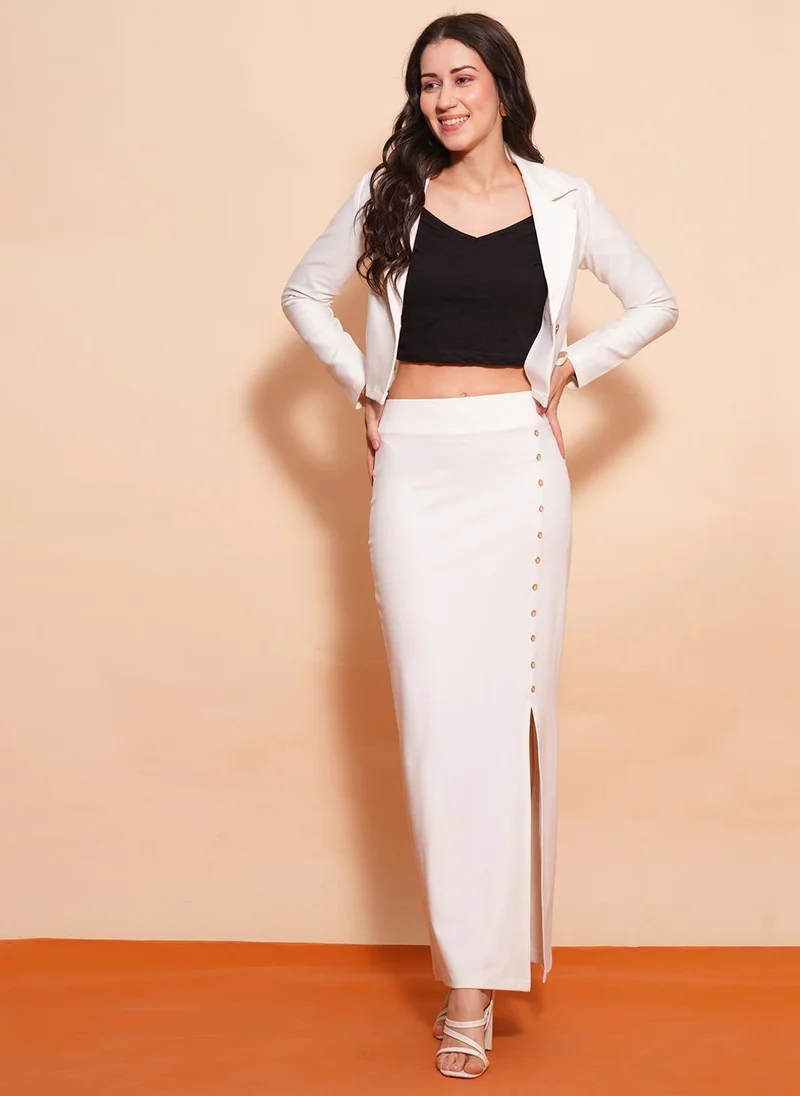 globus Globus Women Button Detailing Stretchable Pencil Maxi Party Skirt