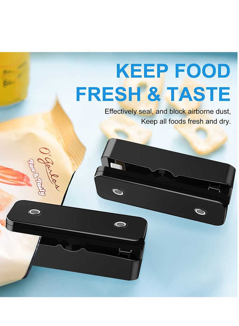 Excefore ختم كيس ميني، 2 قطع ختم طعام محمول، ختّام حراري باليد، أداة مطبخ لتخزين الكيسات البلاستيكية للوجبات الخفيفة والبسكويت الطازج - Image 3