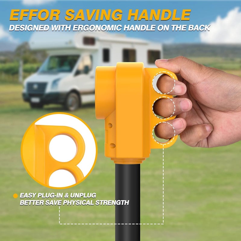 MICTUNING 50 Amp Heavy Duty RV Replacement Female Plug, 50 Amp 125/250 Volt Replacement Plug with Ergonomic Handle, Yellow - Image 3