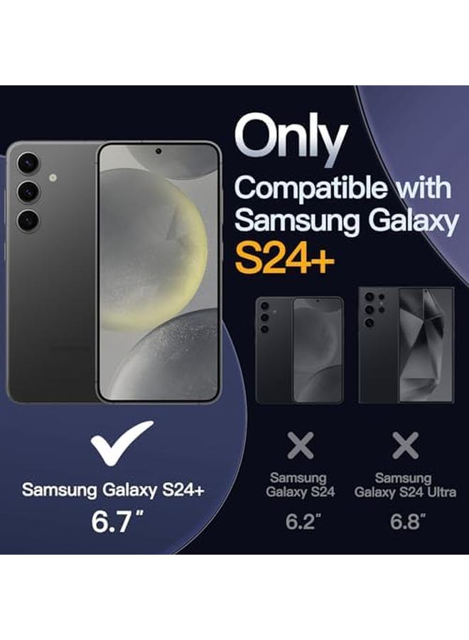 جي تيك جراب مغناطيسي لهاتف Samsung Galaxy S24+ S24 Plus 5G متوافق مع Magsafe غطاء حماية مقاوم للصدمات للهاتف غير قابل للاصفرار، شفاف صلب، ظهر أسود من مادة البولي كربونات - Image 2