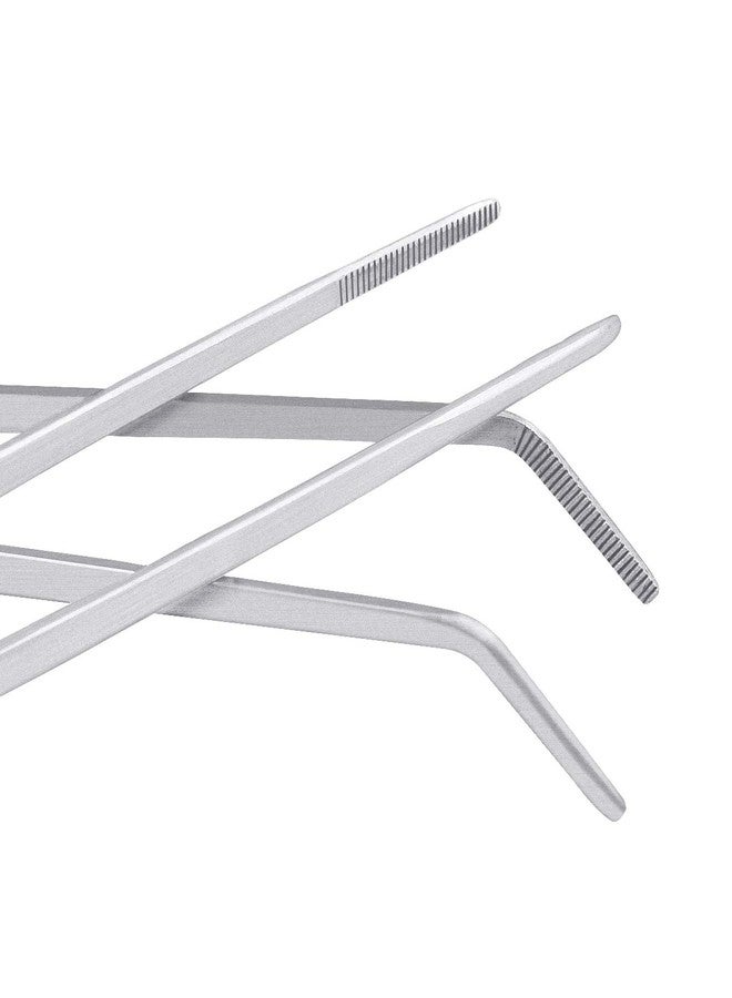 Thyores 3 Pcs Aquarium Tweezers, Stainless Steel Feeding Tongs Straight and Curved Tweezers Set Long Handle Reptile Feeding Tongs for Aquatic Plants Lizards Spider Snakes - Image 4