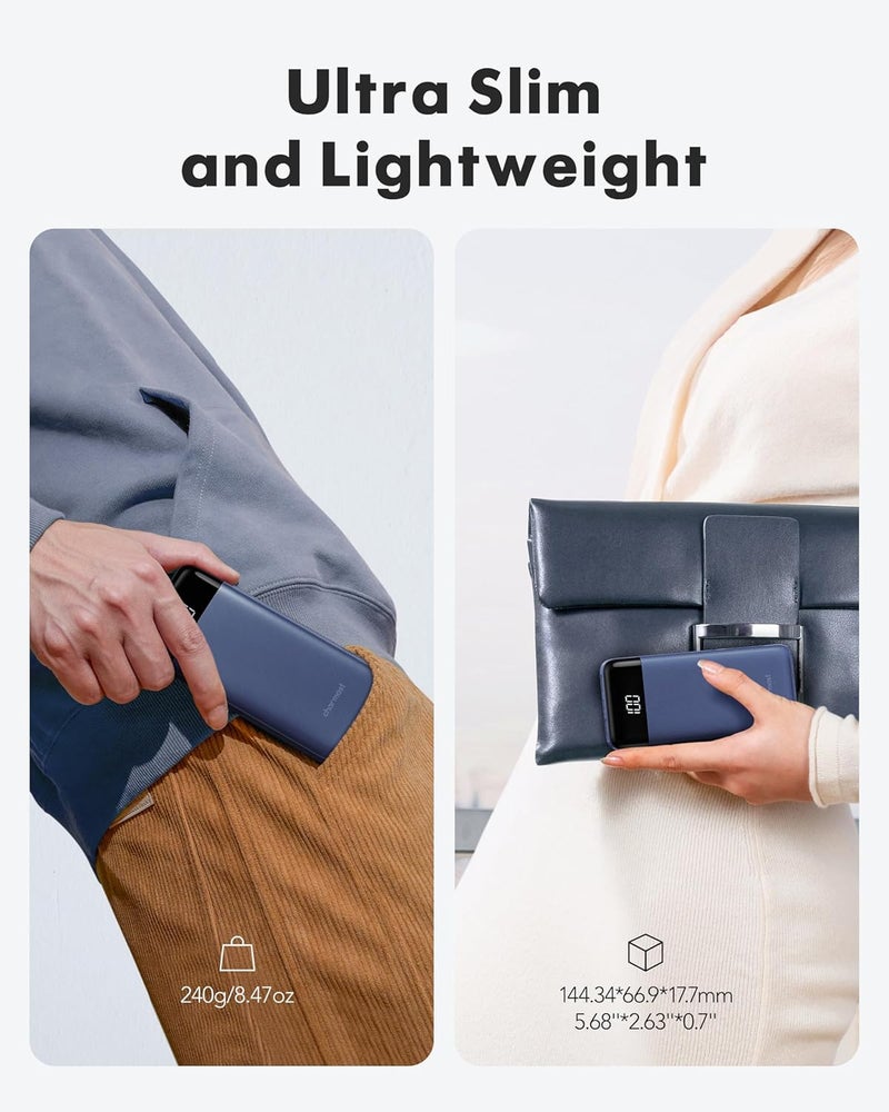 Charmast شاحن محمول Charmast مع كابلات مدمجة، بنك طاقة مع أسلاك، بطارية سفر نحيفة 10000 مللي أمبير 6 مخرجات 3 مداخل شحن سريع 3A لهواتف سامسونج جوجل بيكسل LG موتو آيفون آيباد - Image 5