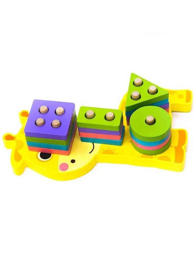 UKR - UKR Giraffe Sorting Shapes Puzzle – Educational Multicolored Toy for Kids | Learning Activity for Toddlers | Shape Sorting Toy for Early Childhood Development | Interactive Puzzle for Boys & Girls - Image 1