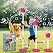 Infowush Bubble Machine for Kids Automatic Standing Bubble Maker Machine Height Adjustable Up to 47 Inches Outdoor Battery Bubble Machine with LightMusic for Toddlers Birthday Party GiftsRed - Image 2