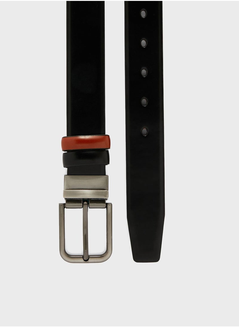 Robert Wood - Genuine Leather Reversible Free Size Formal Belt - Image 1