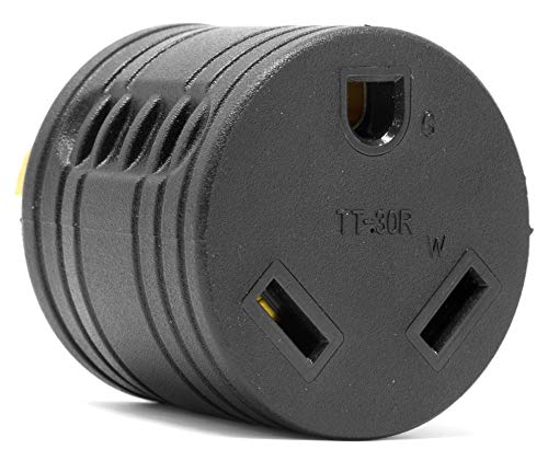 WEN GNA030, NEMA L5-30P Twist-Lock Power Plug to TT-30R Ready Outlet 120V 30-Amp 3600-Watt Generator to RV Adapter, Black - Image 2