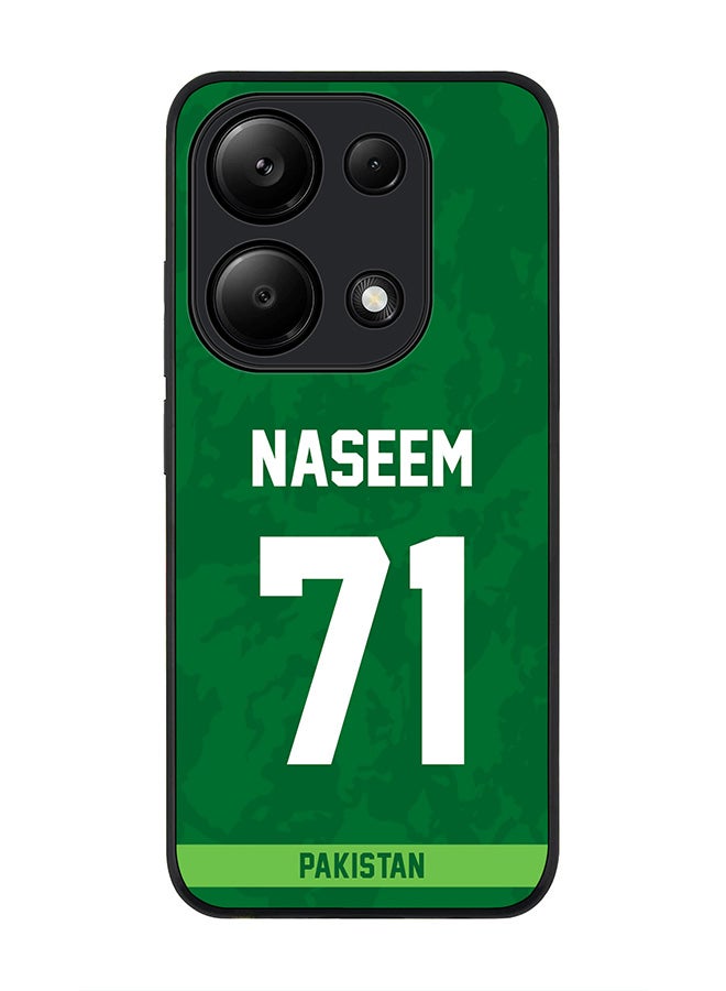 Stylizedd Rugged Black Edge Case for Xiaomi Redmi Note 13 Pro 4G / Xiaomi Poco M6 Pro 4G, Slim fit Case Cover- Team Pakistan Naseem Shah, Jersey No 71 - Image 1