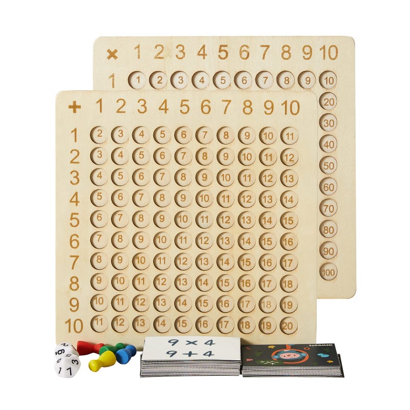 Asweets 2 in 1 Wooden Montessori Multiplication Addition Board Game Montessori Toy Educational Math Table Board Game DoubleSided Boards for Toddlers and Preschool Gifts for Kids - Image 3