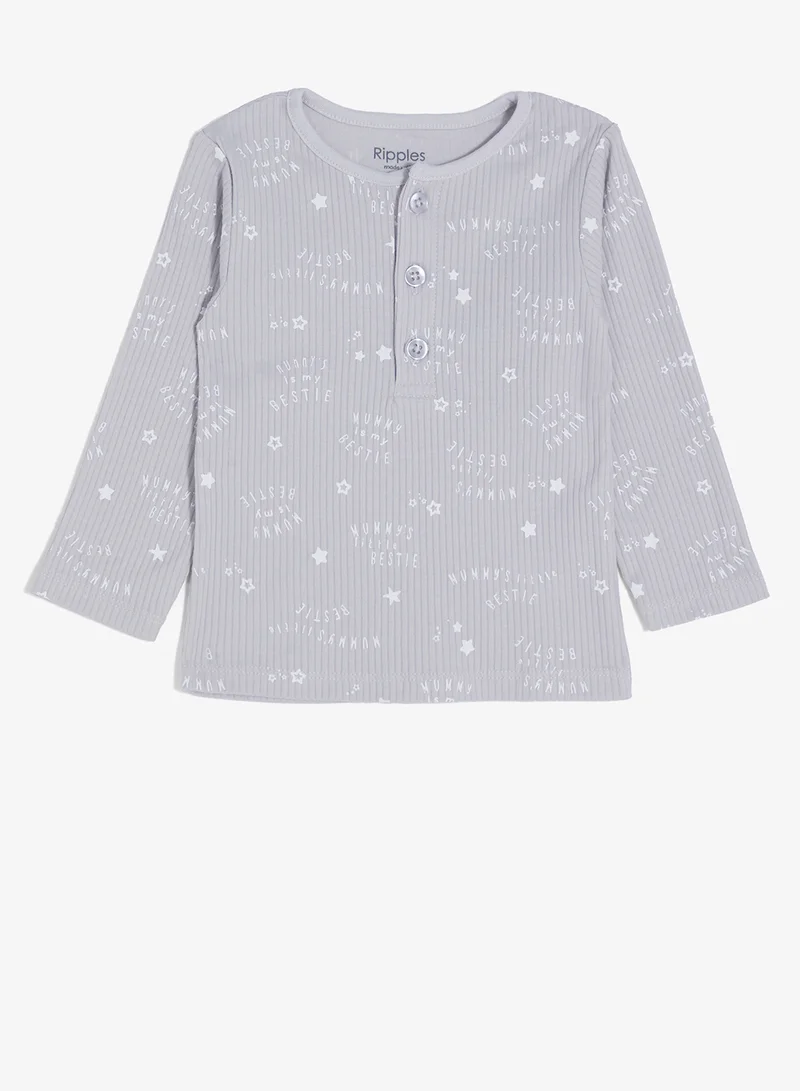 ريبلز مع نمشي طقم بيجامة أولادي بأكمام طويلة