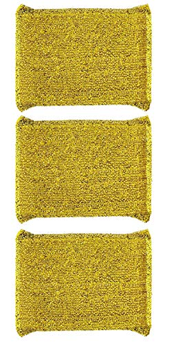 Shuiniba 6 Pieces Non-Scratch Scrub Sponges Pads, Cleaning Scrub Sponge, Dish Wash Sponge, Kitchen Sponge, Multi-Use Heavy Duty Scrub Sponge - Gold - Image 2