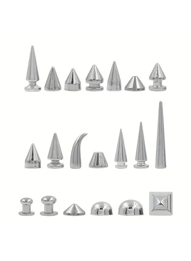 50pcs 9x6mm Silver Screw Rivets Fasteners - Image 1