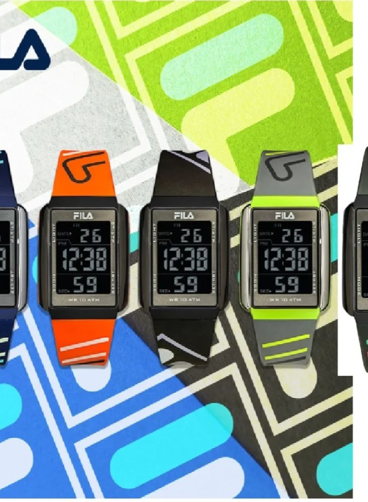 FILA FILA ADULT UNISEX CHRONO WATCH PLASTIC CASE GRAY PLASTIC STRAP, 38-325-005
