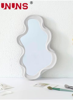 UNUNS Decorative Wavy Mirror,Irregular Wall Hanging Mirror Modern Living Room Funky Pink Mirror,for Bedroom,and Bathroom Decor Cute Squiggly Mirror,26x41cm,White  - Image 5