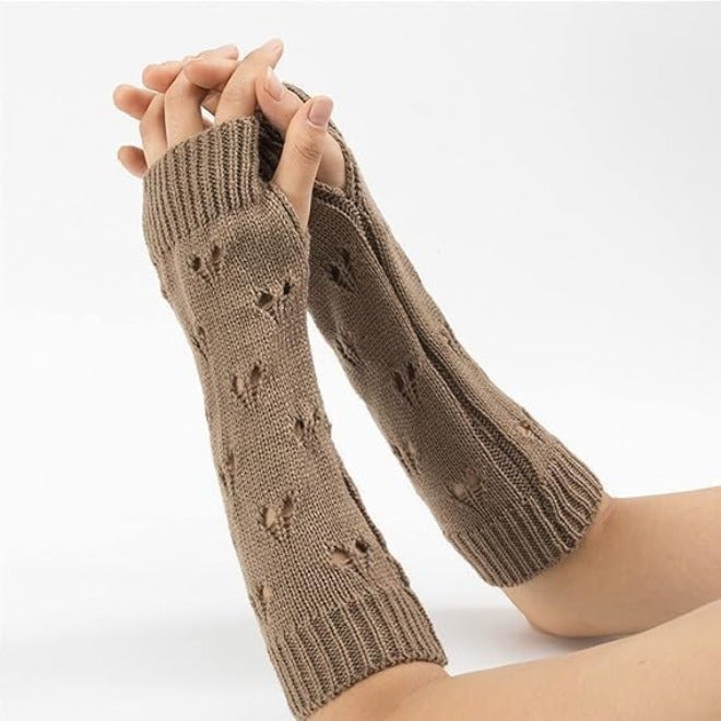 ChicAbode قفازات غرونج، قفاز بدون أصابع، إكسسوارات غرونج خرافية، قفاز ممزق، قفاز كروشيه، ملابس غرونج بأسلوب خرافي، حفلة تنكرية زوج واحد، بني - Image 3