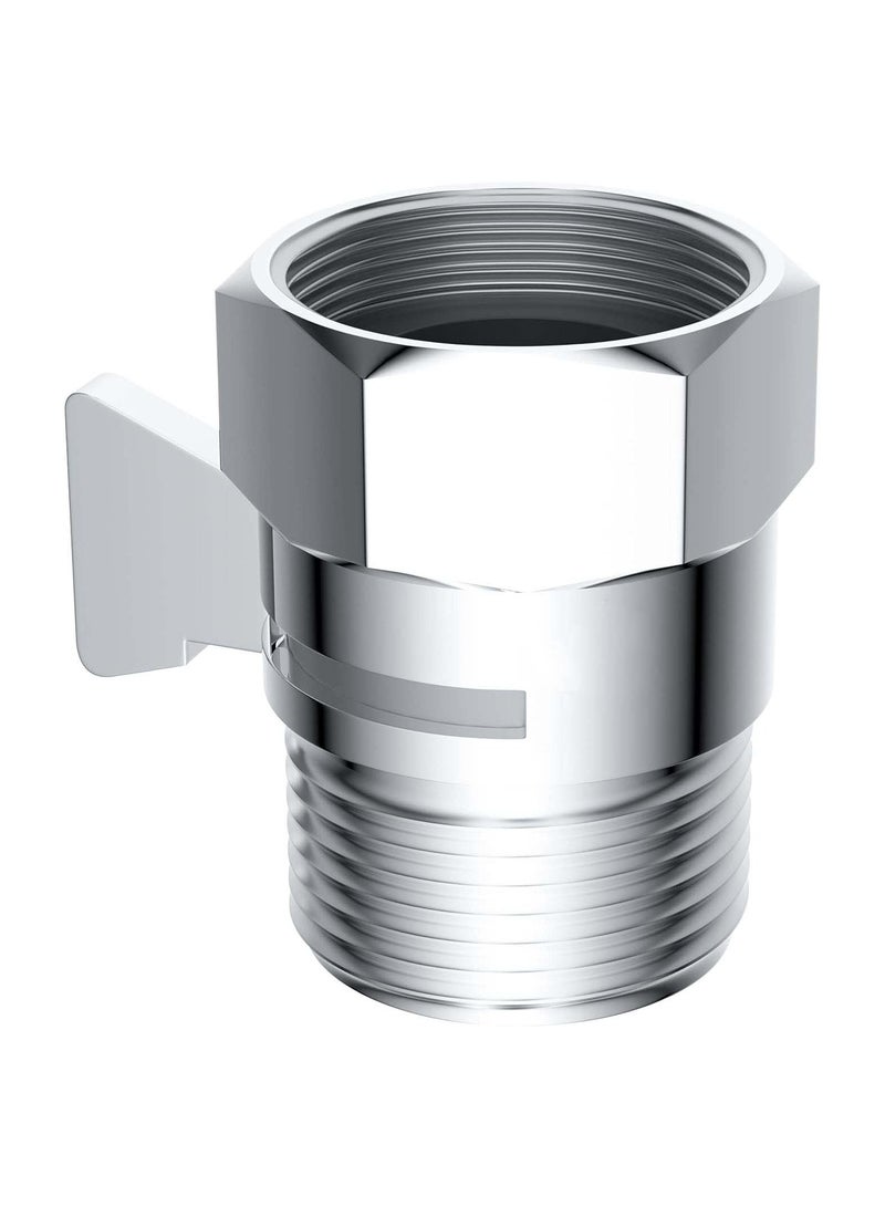 Water Flow Control Valve, Angle Simple Brass Shut Off Valve G1/2 Brass Shut-off Valve with Handle for Handheld Shower, Water Volume Pressure Adjust Valve, Shower Head Flow Control Valve - Image 1