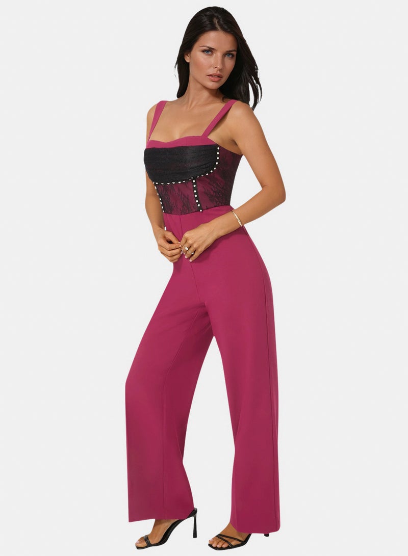 bebe Lace Piecing Corset Jumpsuit - Image 1