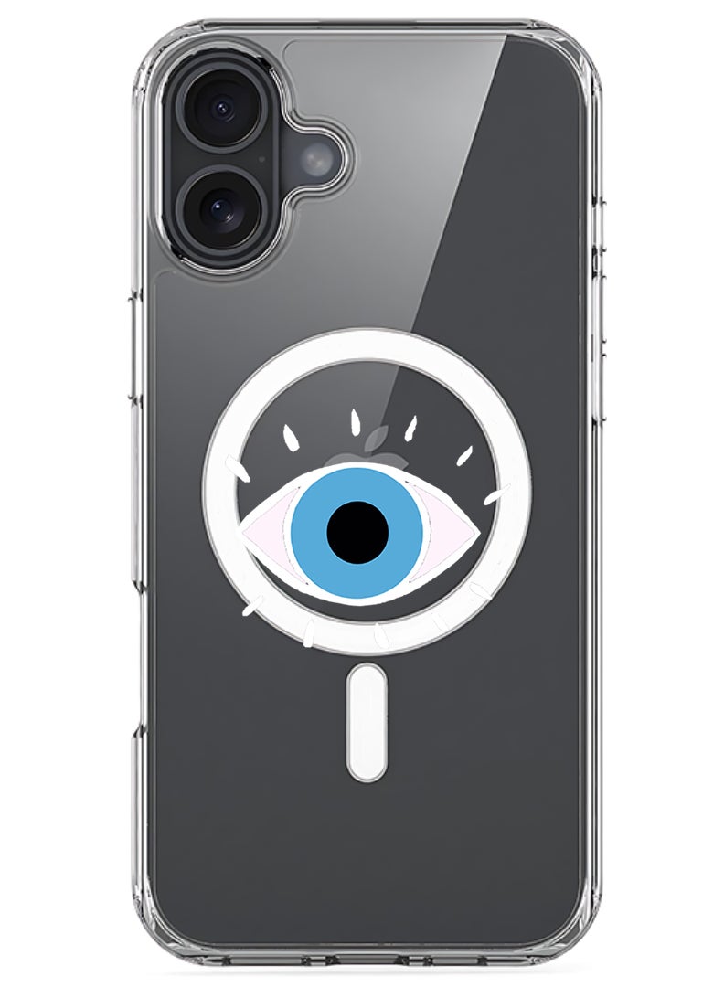 Theodor Magnetic Case for Apple iPhone 17 Compatible with MagSafe Wireless Charging, Shockproof Phone Bumper Cover - Eye - White - Image 1