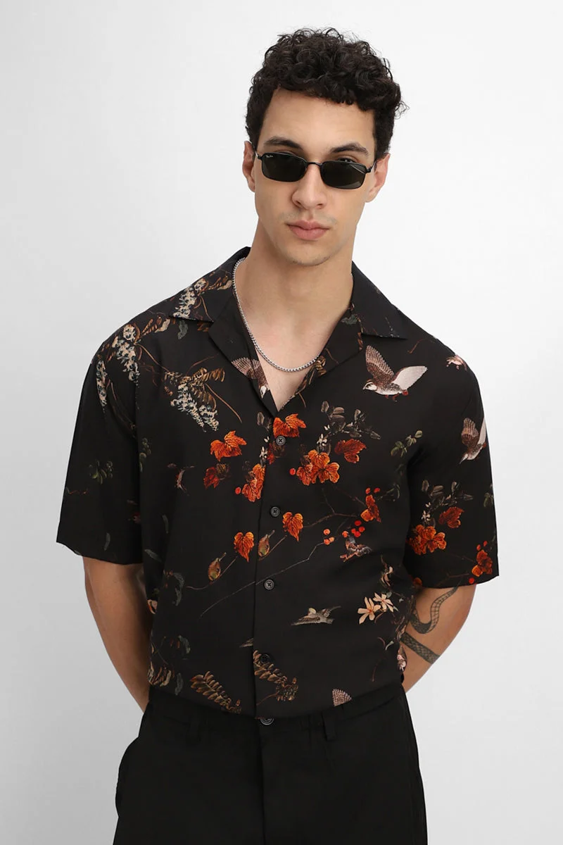 SNITCH Box Fit Floral Resort Shirt