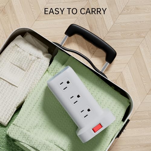SMALLRT PD 20W USB C Surge Protector, Mini Power Strip Tower Travel 12 AC 4 USB Power Strip with USB Ports 6.5FT Overload Protection for Home Office - Image 5