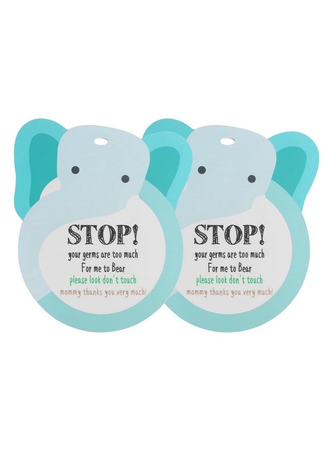 CORNERIA Elephant Baby Don‘T Touch Sign Baby Car Seat Cover Tag Newborn Stroller Tag Do Not Touch Sign For Baby Preemie No Touching Sign Vinyl Hard Board Baby Basket Tag With Hanging Straps 2 Set - Image 1