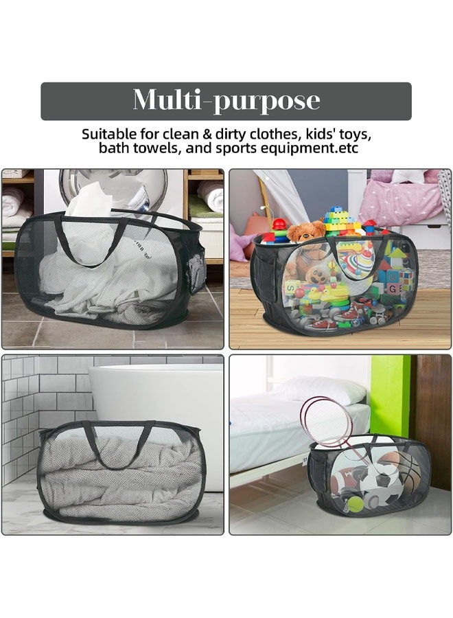 يلا جوي المنبثقة صافي سلة الغسيل ، قابلة للطي والمحمولة الغسيل ، مع تعزيز التعامل مع مناسبة للغسيل ، حمام ، غرفة الطفل ، عنبر أو السفر ( أسود ) - Image 3