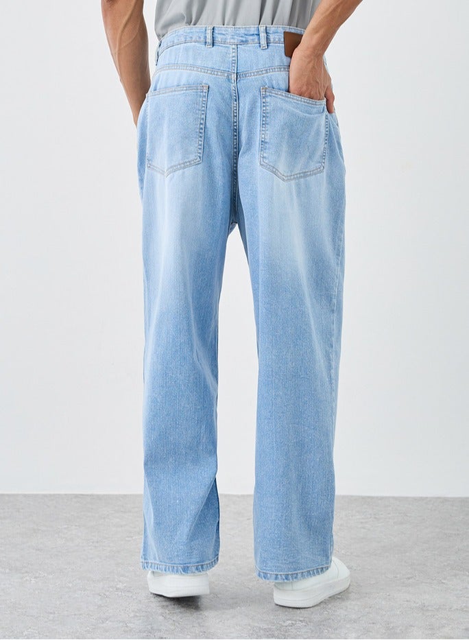 Styli Mid Rise Wide Leg Faded Jeans - Image 2