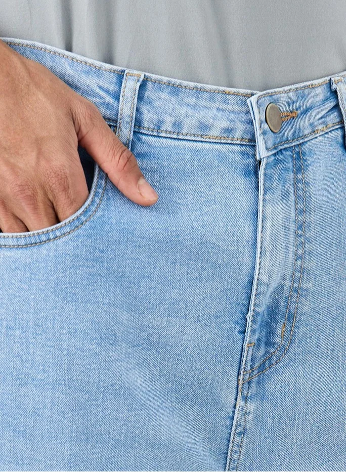 Styli Styli Mid Rise Wide Leg Faded Jeans