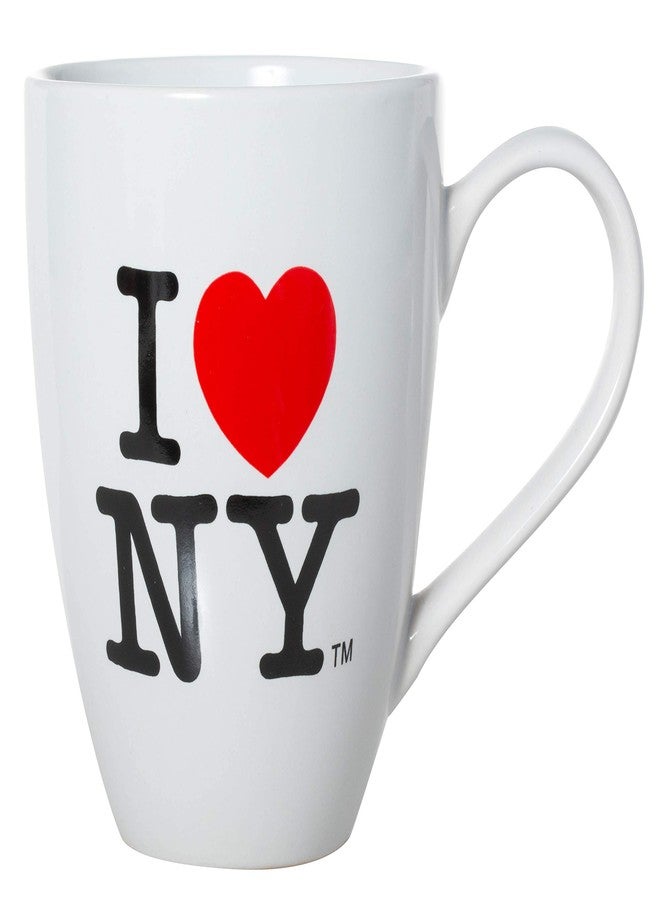 Artisan Owl I Love New York Officially Licensed 16oz Ceramic Bistro Coffee Mug, White, 4.5" Tall - Image 2