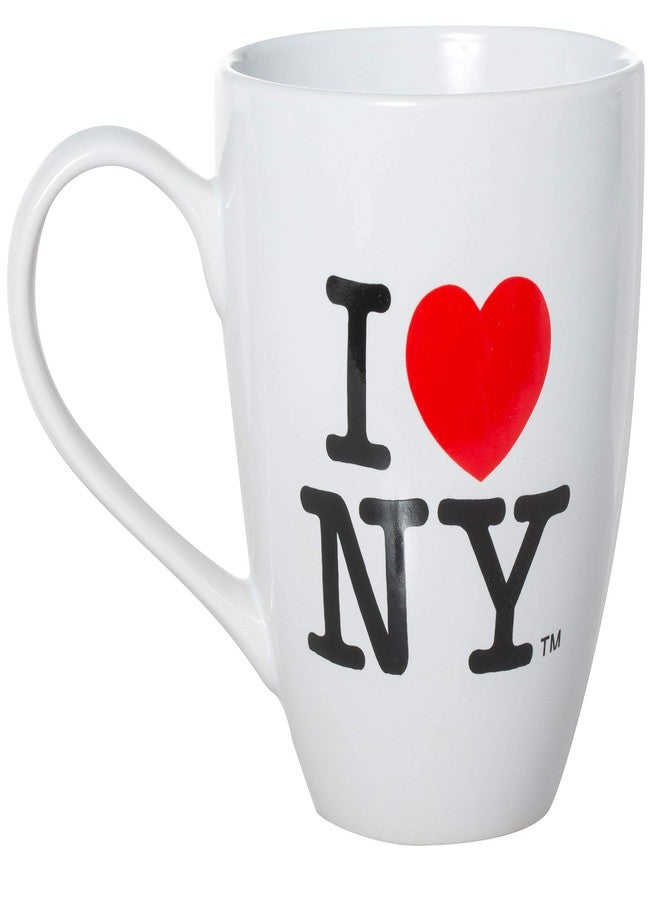 Artisan Owl I Love New York Officially Licensed 16oz Ceramic Bistro Coffee Mug, White, 4.5" Tall - Image 1