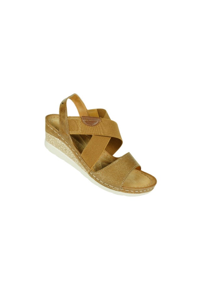 ROMIKA 117-356 Romika Ladies Wedge Heel Sandals601 Camel - Image 1