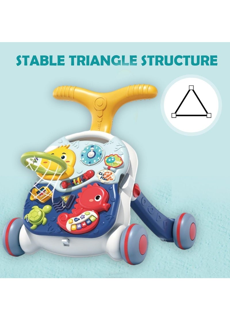 3 in 1 Learning Walker for Babies,Sit to Stand Baby Walker, Baby Push Walkers and Activity Center Walker, Musical Walking Toys, Adjustable Push Walkers for Boys Girls Toddlers Over 6 Months