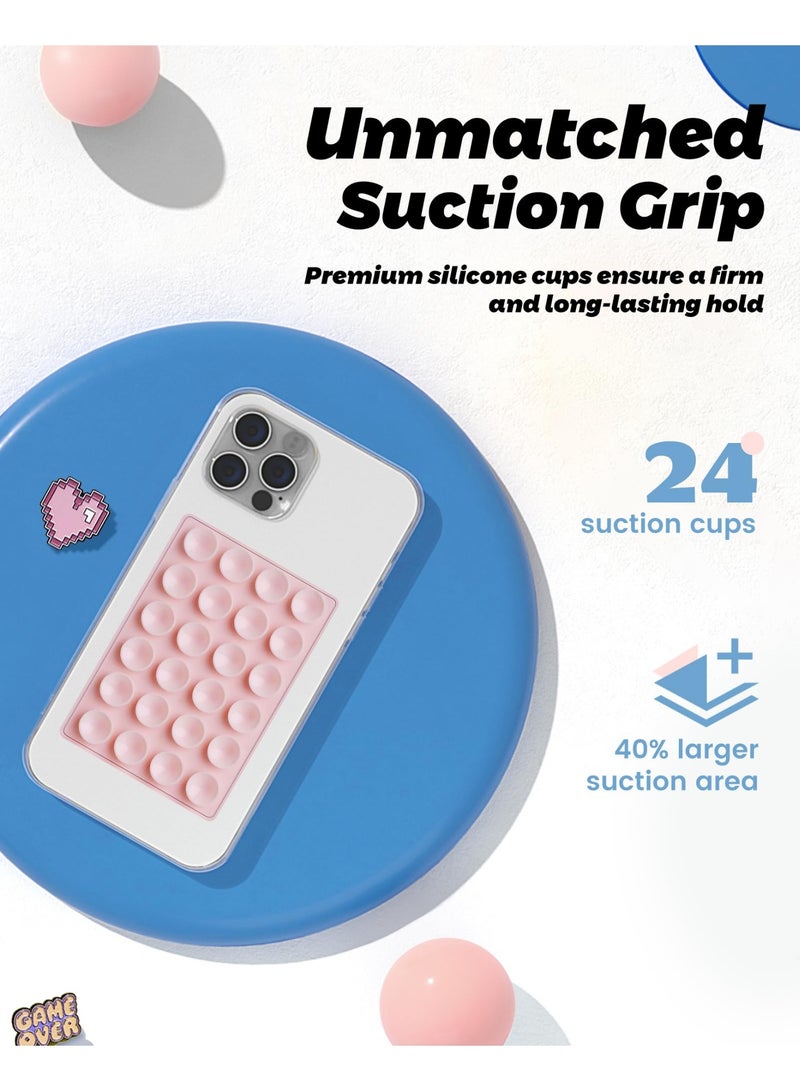 Mag Safe Magnetic Suction Cup Phone Holder,  Strong Magnetic Sticky Phone Suction Grip Stand for  iPhone 12 13 14 15 16 17 Series, Removable Hands Free Phone Mount for Vlog Makeup Gym Kitchen Bathroom, with 24 Silicone Suction Cups ﻿ - Image 4