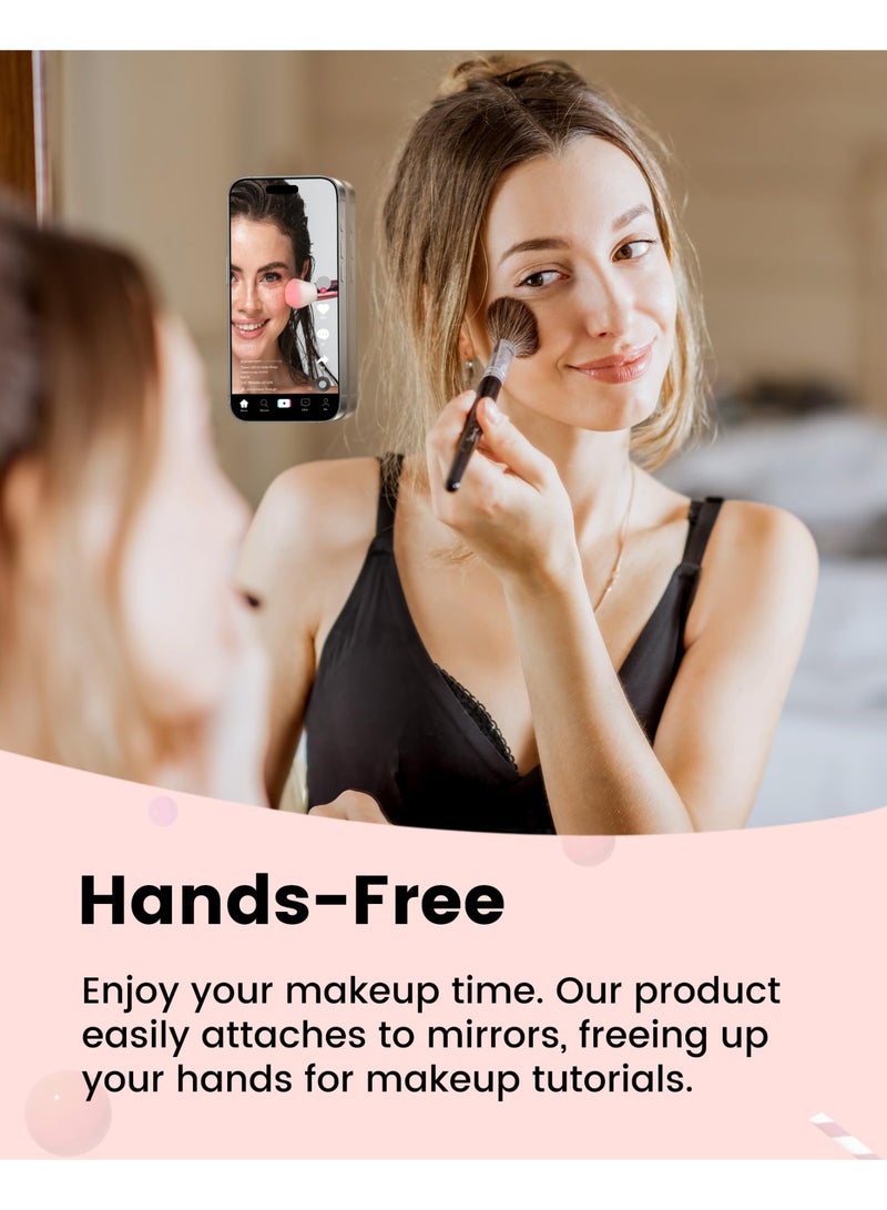 Mag Safe Magnetic Suction Cup Phone Holder,  Strong Magnetic Sticky Phone Suction Grip Stand for  iPhone 12 13 14 15 16 17 Series, Removable Hands Free Phone Mount for Vlog Makeup Gym Kitchen Bathroom, with 24 Silicone Suction Cups ﻿ - Image 5