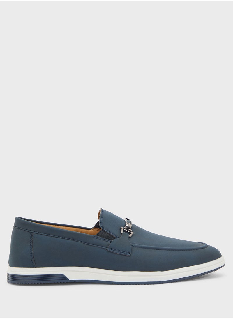 Robert Wood - Trim Detail Casual Nubuck Slip On Loafers - Image 1