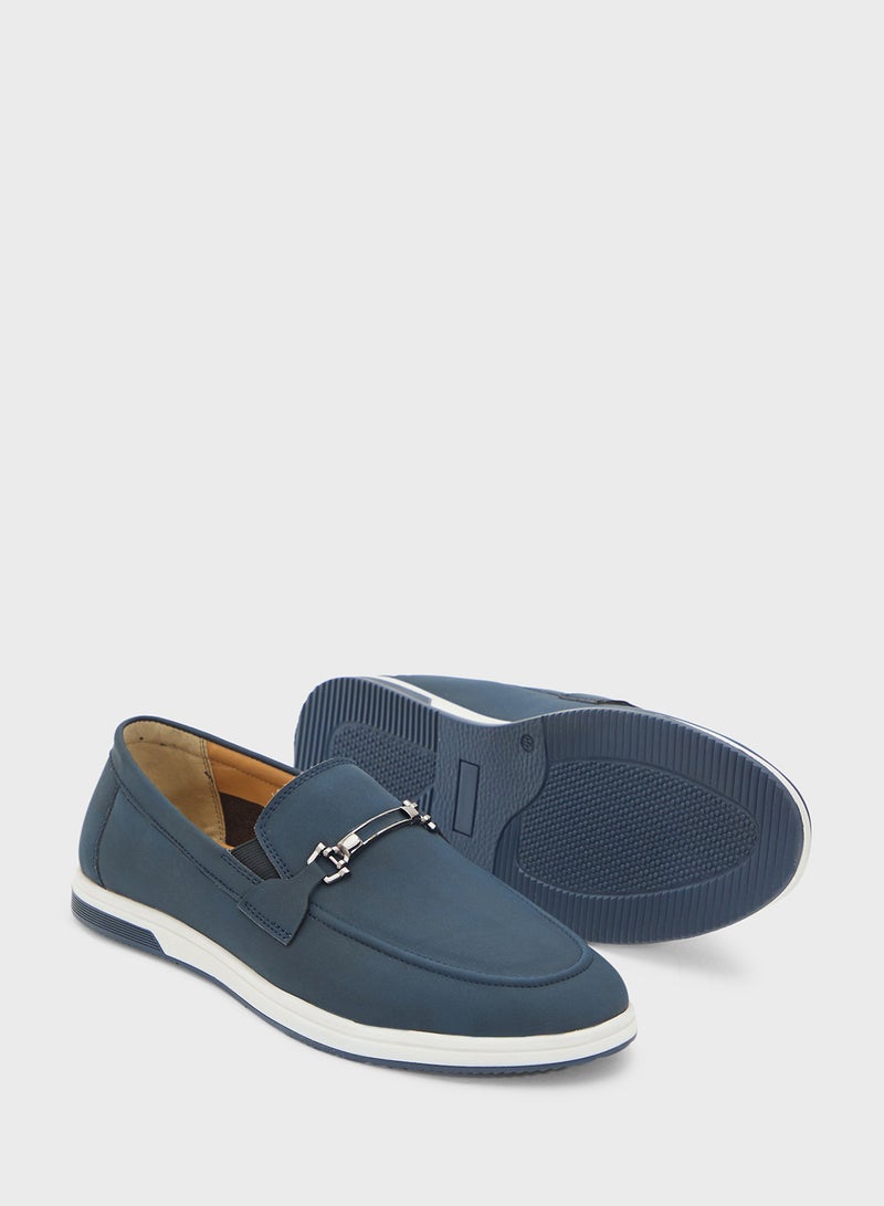 Robert Wood Trim Detail Casual Nubuck Slip On Loafers - Image 3