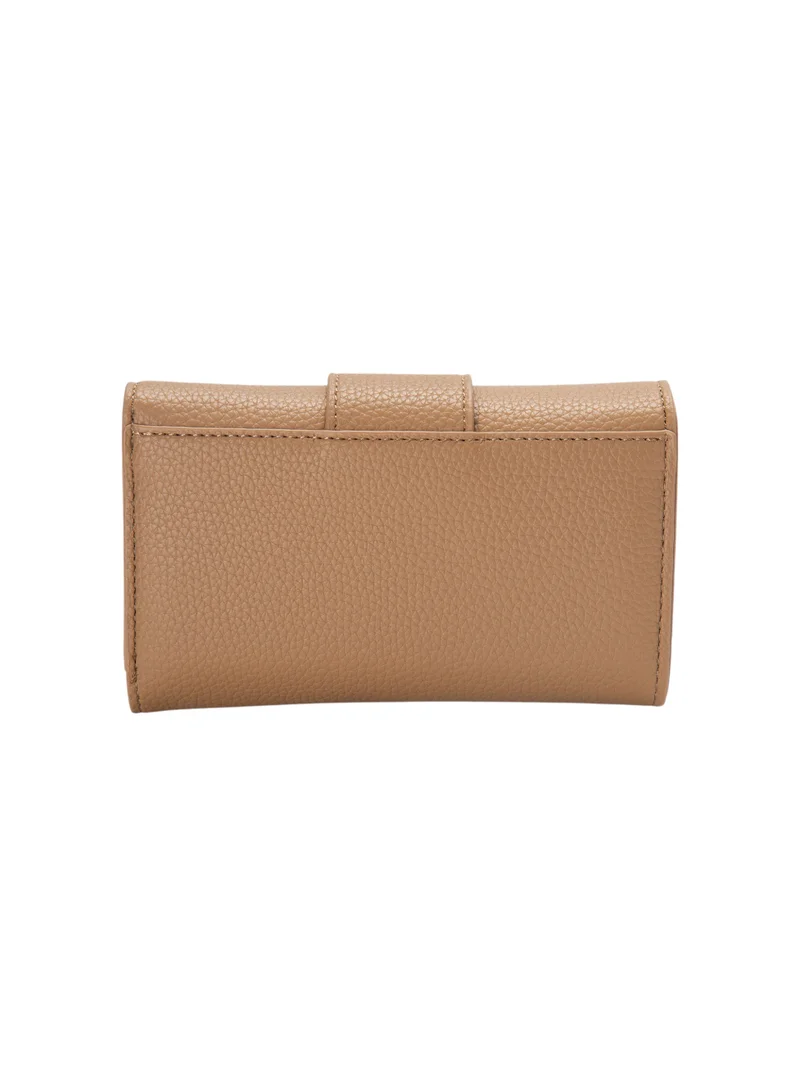 Bata Textured Tri-Fold Wallet Beige
