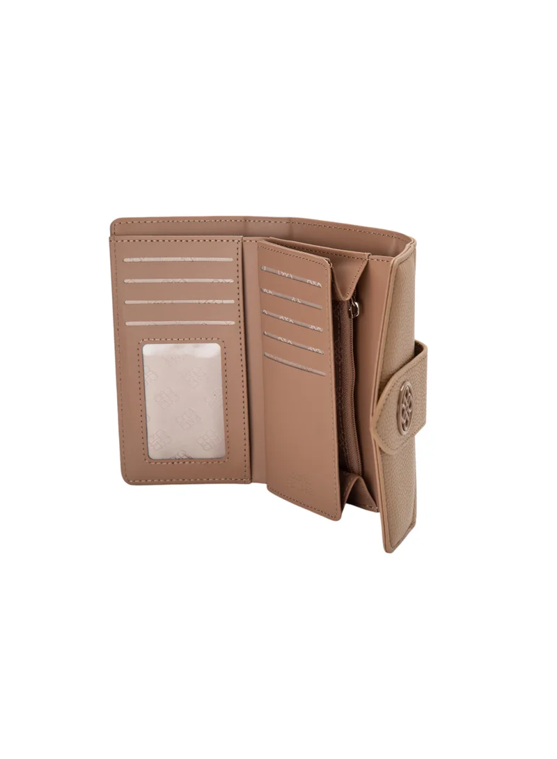 Bata Textured Tri-Fold Wallet Beige