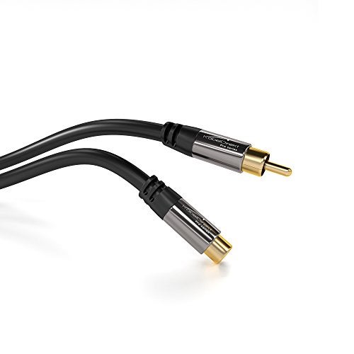 KabelDirekt – RCA Extension Cable – 10ft – Break-Resistant Lead for Brilliant Sound Quality (subwoofer/Audio Cable, RCA Male to Female, Ideal for Amplifier/HiFi, Analog & Digital) - Image 4