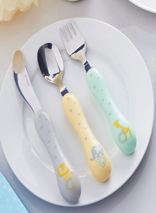 Viners Premium Kids Food Grade Stainless Steel Cutlery Set – 3 Pcs Easy Grip Flatware in Gift Box | Food Grade Forks and Spoons, Tableware for Boys, Girls, Kids - Image 3