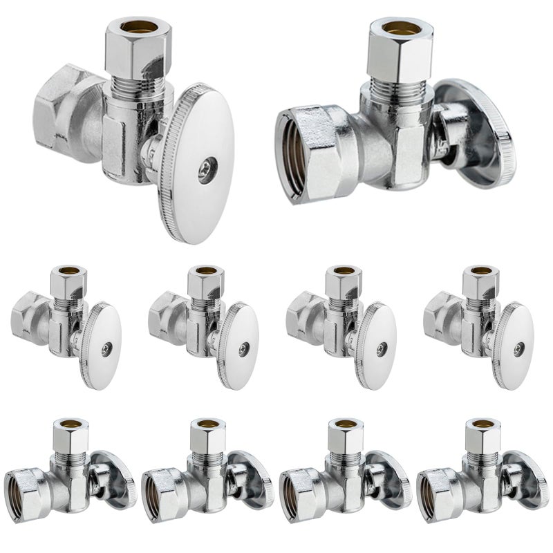 Lingmfg 10 Pieces Lingmfg Angle Valve Shut Off Valve 12 NPT Thread x 38 Compression LINGAV3812FNPTA10 - Image 2
