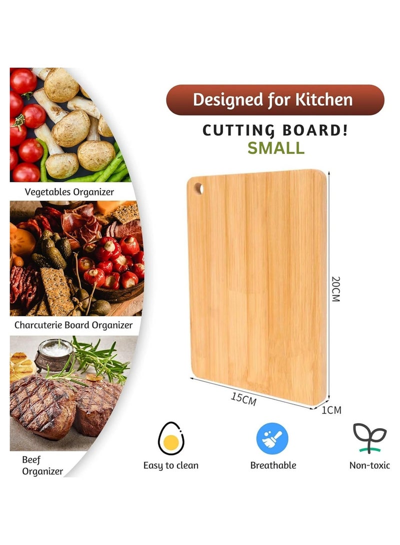 Zimtal Bamboo Wooden Chopping Board by Cutting Board with Juice Groove for Kitchen, Meat,Vegetables (Small) - Image 2